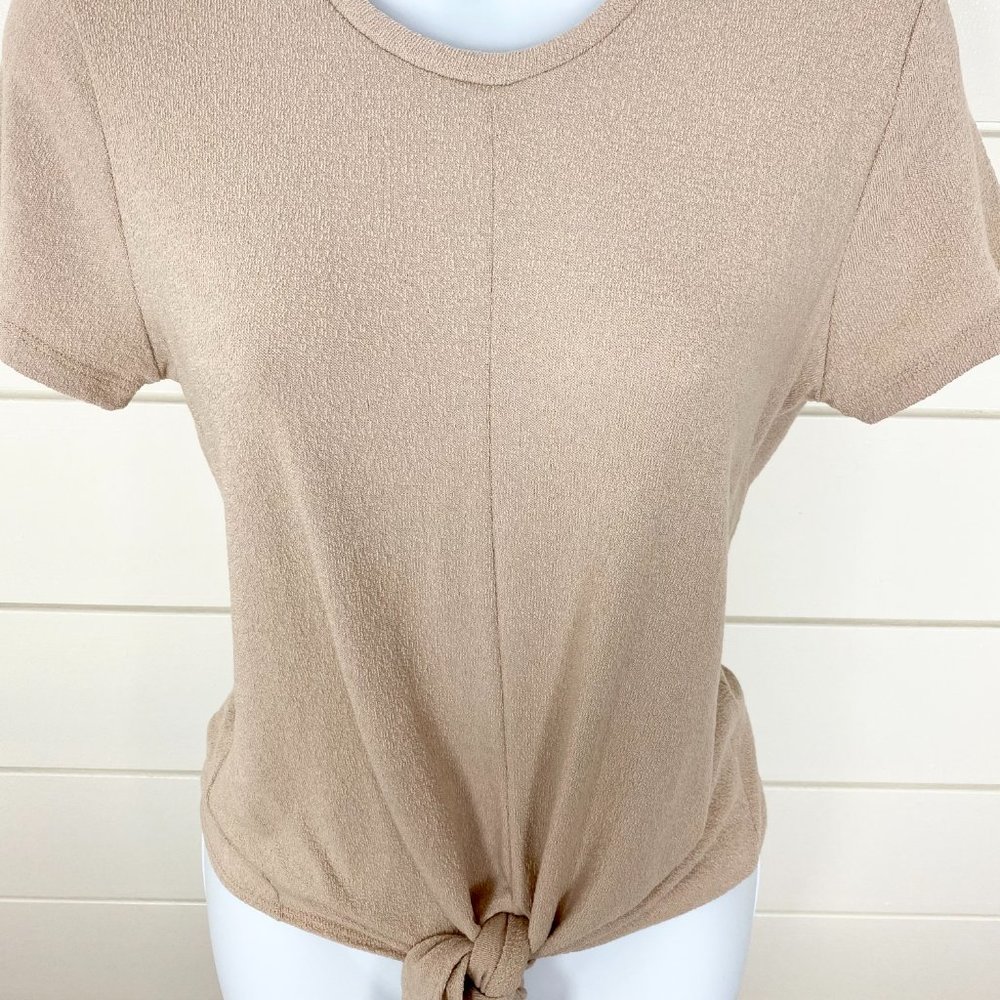 Soft & Comfy Front Tie Knot T-Shirt - Picture 2 of 3